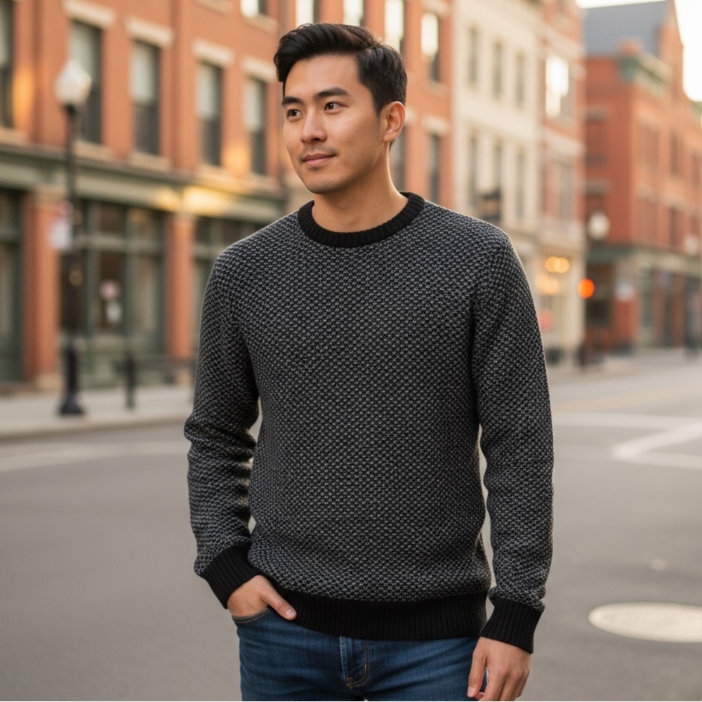 T BY ALEXANDER WANG Patterned Knit Chunky Sweater Pullover Top